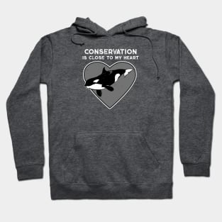 Killer Whale Conservation Heart Hoodie